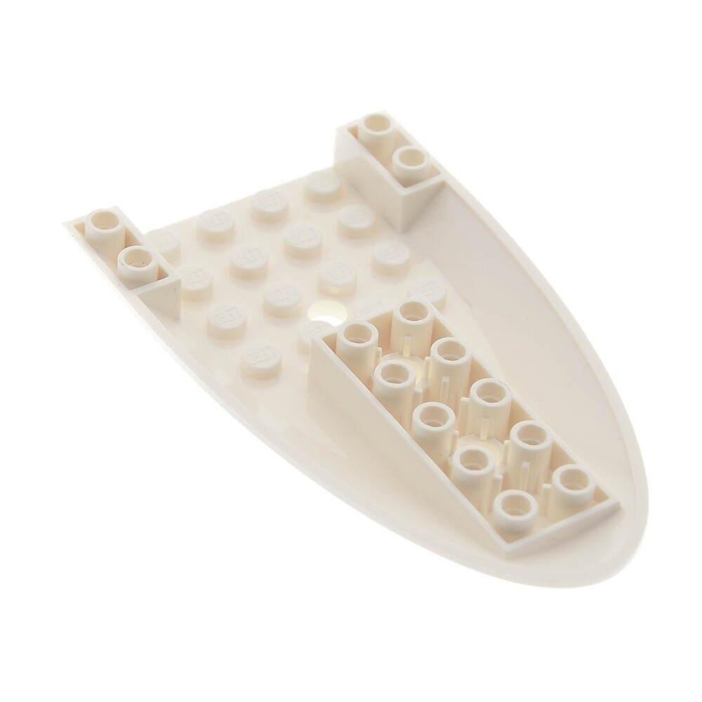 1x Lego Airplane Fuselage Front 6x10 White Curved Underside 3 Holes 8638 87611