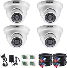 ZOSI 4 Pack 720P Surveillance Security Dome Camera Night Vision 4-in-1 Outdoor