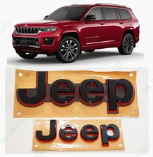 2 piezas emblemas delanteros traseros rojos brillantes Jeep aptos 2021+ Jeep Grand Cherokee L WL