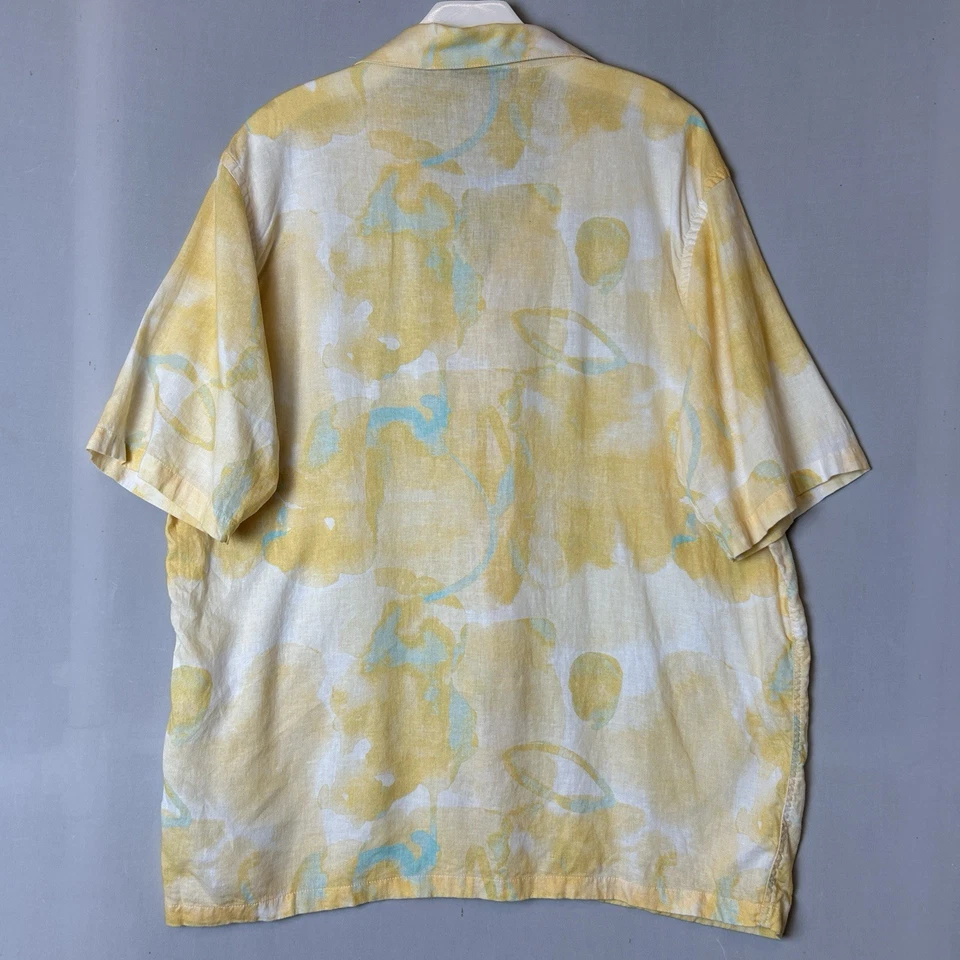 ZARA Shirt Mens Extra Large Yellow White Button Down Collared Buttons - Image 2 of 4