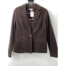 Cabi Blazer Women Medium Chocolate Brown Corduroy Academia Office Casual Jacket