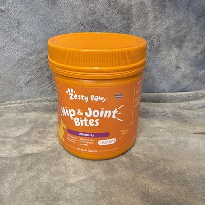 Zesty Paws Hip & joint Bites Mobility for Dogs - Duck Flavor 90 ct exp 02/2027