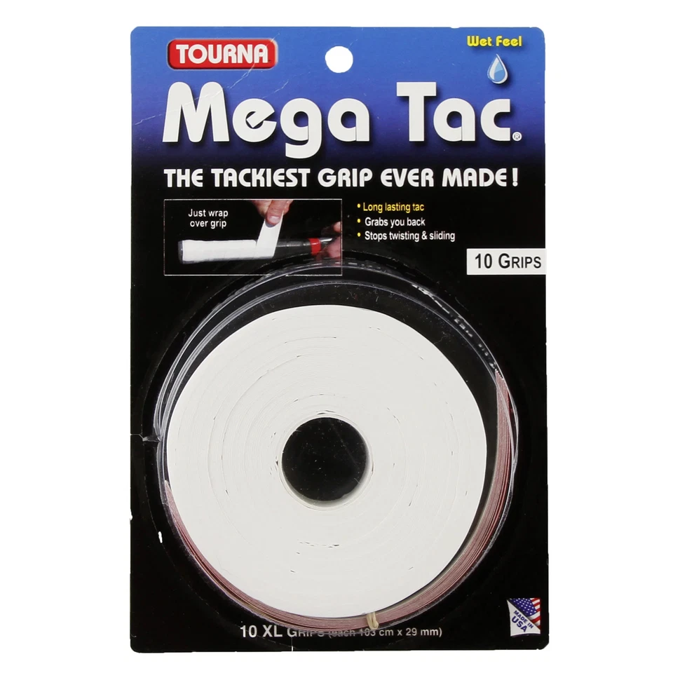 Tourna Mega Tac 10er Pack Tennisovergrip weiß - Bild 1 von 1