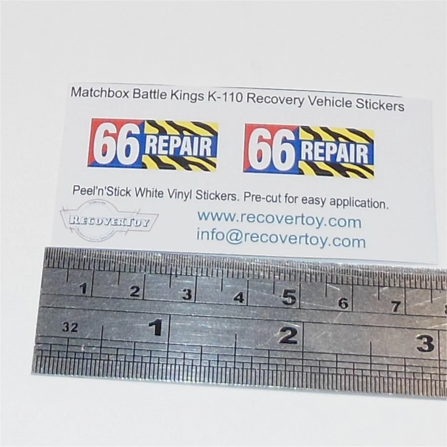 Matchbox Lesney King Size K110a Battle Kings Recovery Vehicle Stickers - Image 2 of 3