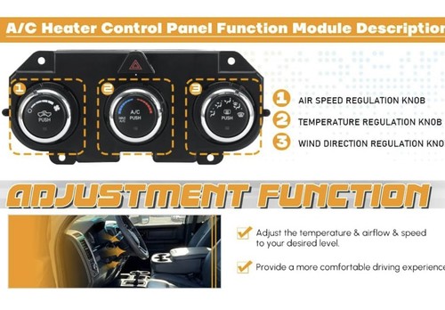 Dodge Ram 1500 2500 3500 Climate Control Panel 2013-2018 AC Heat Defrost - Picture 4 of 20
