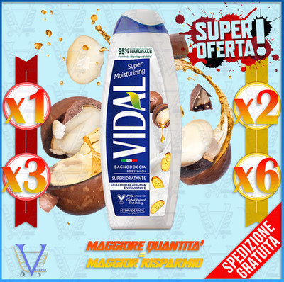 VIDAL DUSCHBAD MACADAMIA UND VITAMIN E | GRÖSSE 1, 2, 3 ODER 6 STÜCK