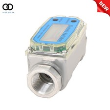 1" Digital Turbine Flow Meter, 2.6-26 GPM Inline NPT Thread & LCD Display