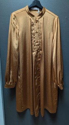 See by Chloe L/S Buttoned Midi Shirt Dress in Baroque Brown Size 44 US 12 - NWT