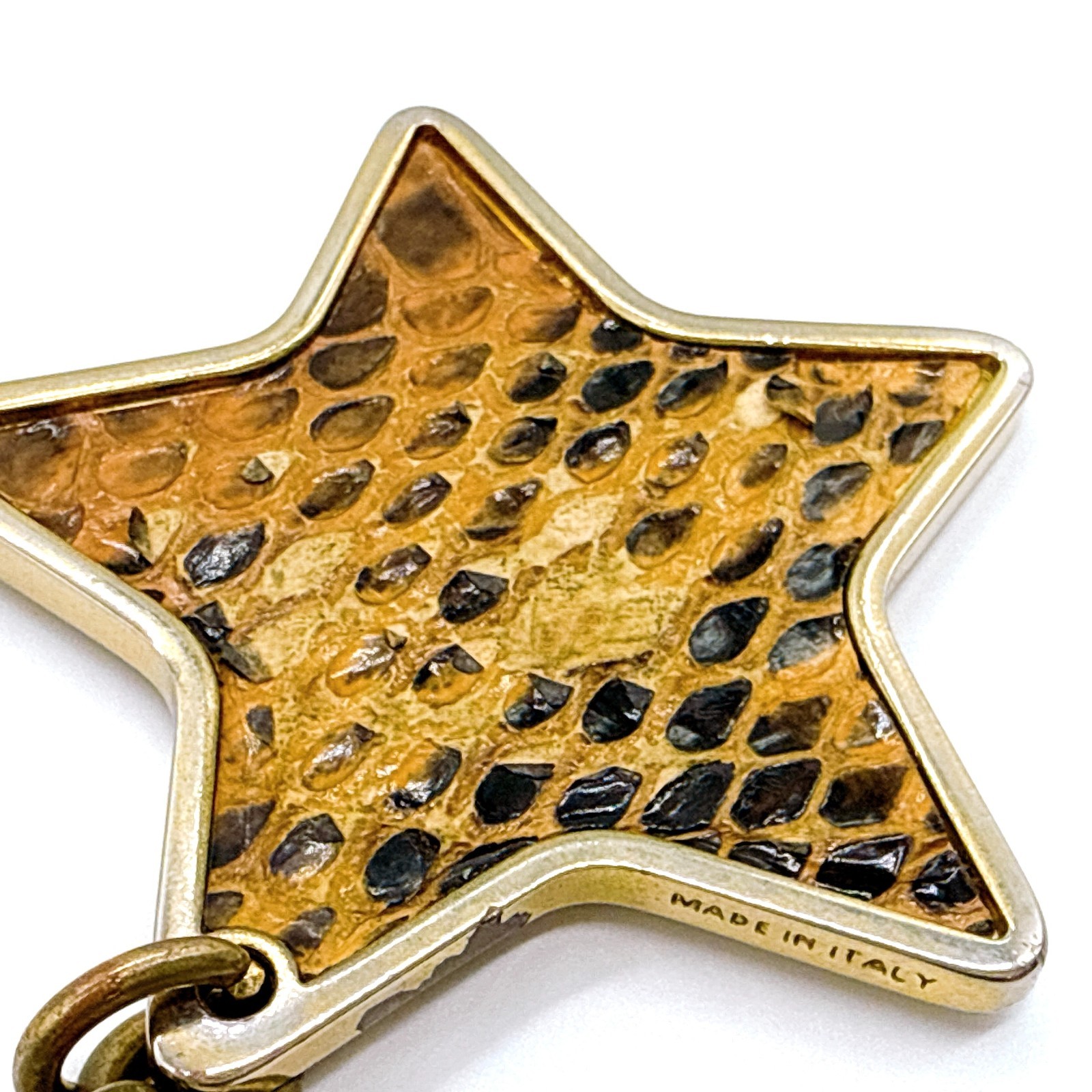 JIMMY CHOO Python Star Key Ring Key Holder Gold B… - image 5