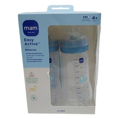 MAM Easy Active Baby Bottle 330 ml, 2er-Set für aktive Kinder, ergonomisch und p