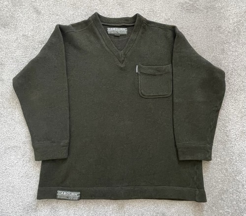 Nigel Cabourn, Nigel Cabourn Vintage 90s Boiled Lambswool V-Neck Sweatshirt Chest Pocket Size 3