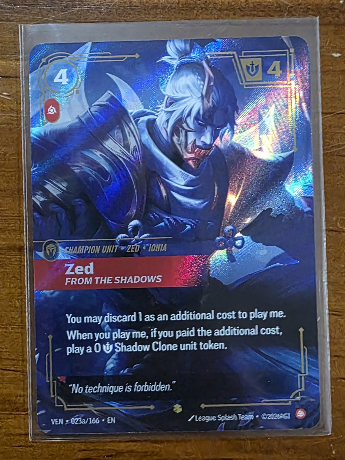 ALT ART - ZED from the shadows - VEN-023a/166 - ENGLISH - NM - Riftbound