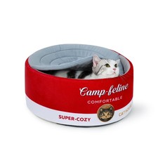 Can-Shaped Cat Bed with Privacy Cover - Comfortable Cushion for Cats  Small ...