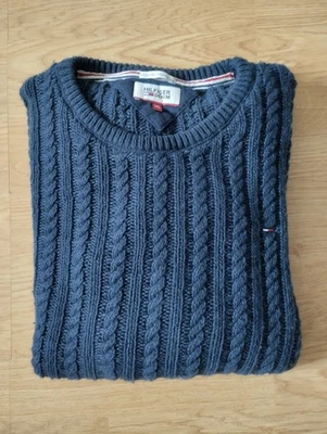 Pull Tommy Hilfiger bleu marine 💙 homme taille XL - Photo 1/4