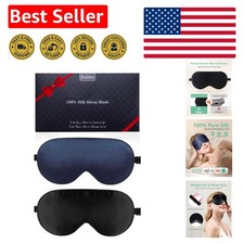 Luxury 100 Mulberry Silk Sleep Mask - 2 Pack with Adjustable Straps for Ulti...