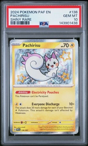 2024 POKEMON PAF EN-PALDEAN FATES SHINY RARE #138 PACHIRISU PSA 10