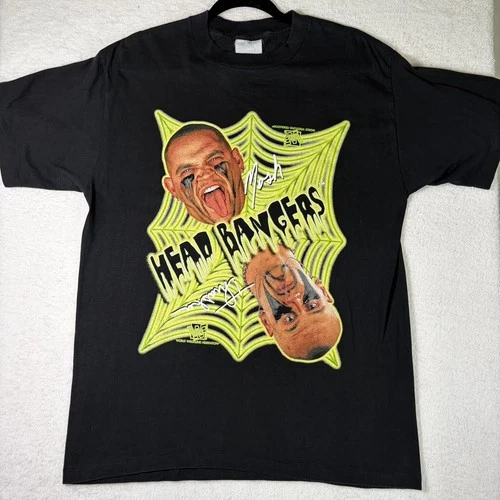 WWF Rare Vintage Head Bangers Real Men Wear Skirts T-Shirt T Vintage vintage concert t-shirt, vintage, size L, single stitch, B+ condition