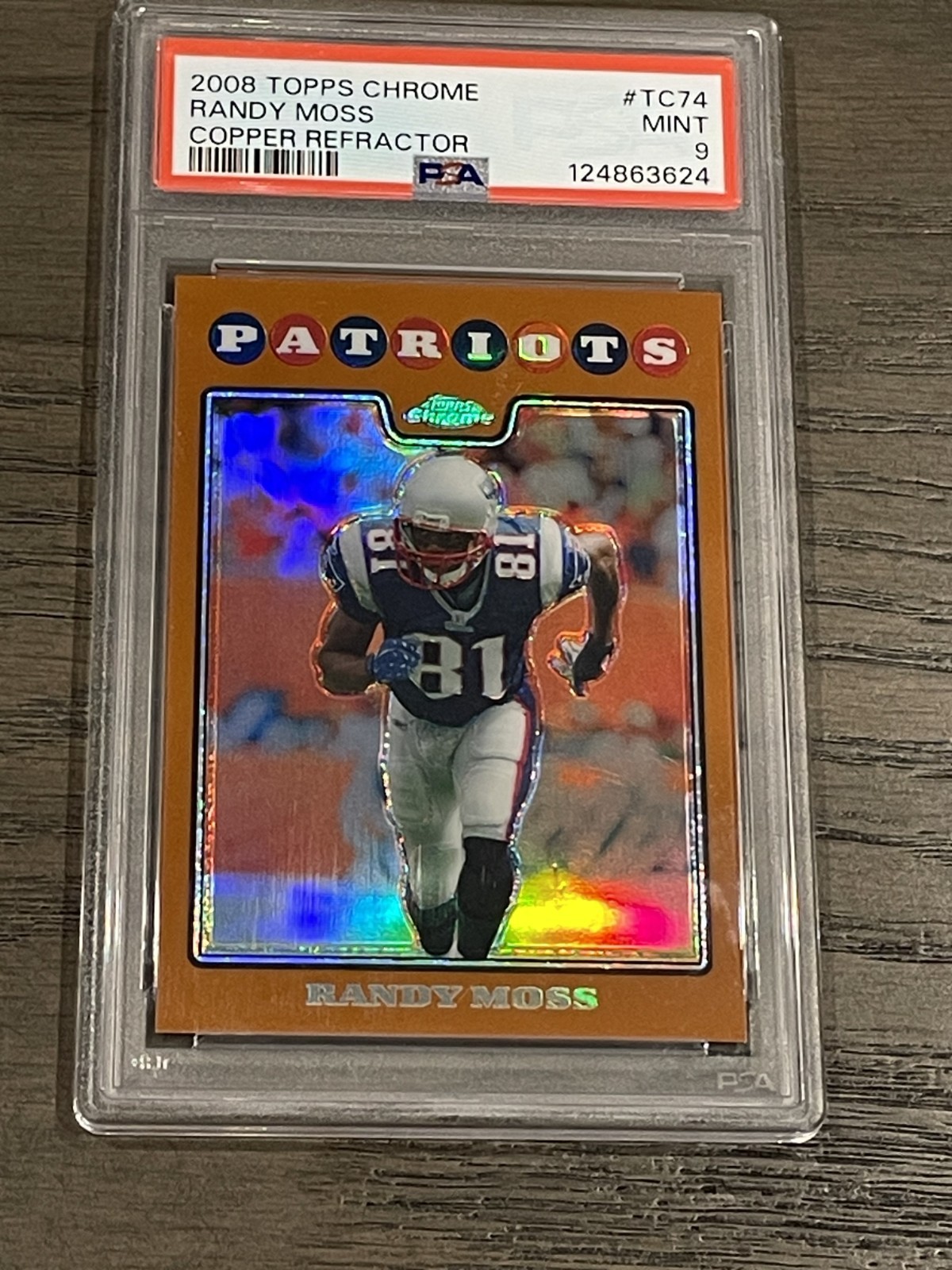 2008 Topps Chrome Copper Refractor Randy Moss #TC74 PSA 9 Patriots /425