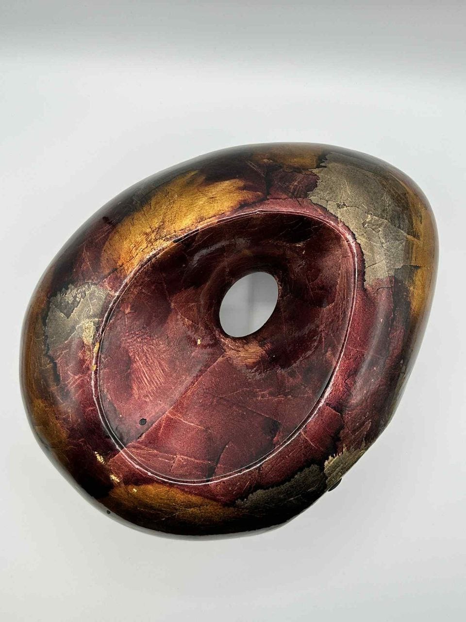 Modern Abstract Ceramic Sculpture Hand-Painted Art Object 12"x10.5"