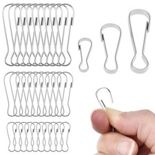 60pcs Metal Spring Hook Buckles Nickel Plated Snap Hanging Clip for Zipper, K...