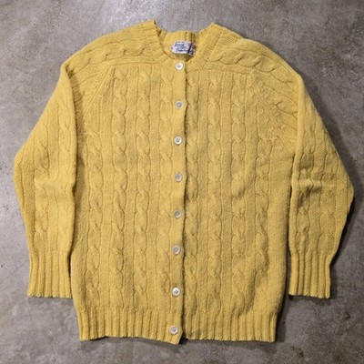 Deans of Scotland Triminghams Bermuda Sz 40 Shetland Cardigan Cable knit Sweater