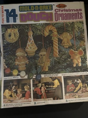 Vintage Christmas Ornaments Dough Mold-N-Bake 14 SEALED Box Arrow 1976 Rare!