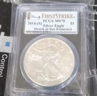 U.S. Mint American Eagle 2014 Silver 1 oz PCGS MS70 First Strike San Francisco