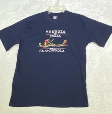 Venezia Italia La Gondola T-Shirt Women Medium Blue Cotton Lauri M Italian Style