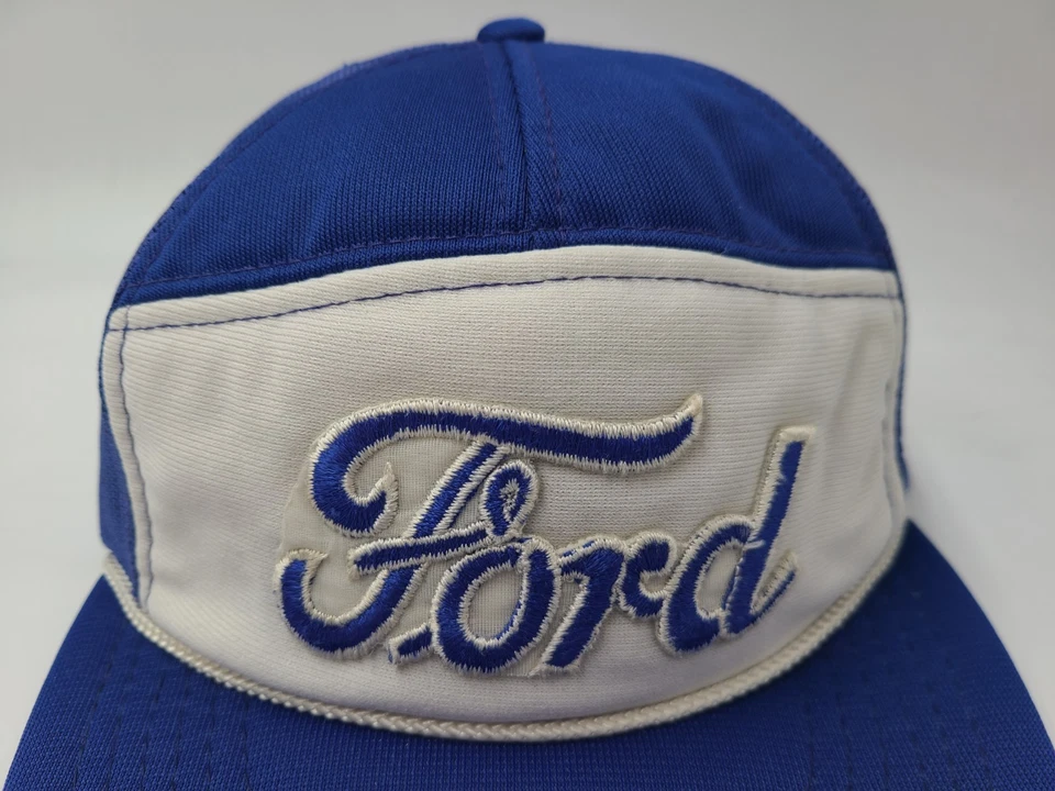 Винтажная бейсболка с сеткой Ford для дальнобойщиков (подходит для маленьких) кепка для автомобилей грузовиков белая синяя - Изображение 4 из 4