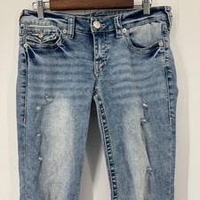 True Religion Joey Low Rise Flare Jeans Distressed Medium Wash BOOTCUT 30x31