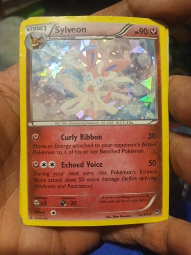 Pokémon TCG Sylveon 72/111 XY Furious Fists Cracked Ice Holo Rare 90 HP EN