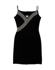 VINTAGE Womens Sleeveless Sheath Dress IT 38 XS Black Colourblock AJ13