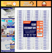 48 Rolls Crystal Clear Tape Refills 3/4" x 1000" - Bulk Transparent Office Suppl