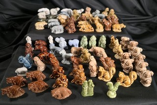 Large Lot Wade Whimsies Miniature Porcelain Figurines Animals Circus Clowns 70