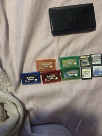 Nintendo DS Lite Console (USG-001) w/ Charger & Pok&eacute;mon Role Playing Game Lot