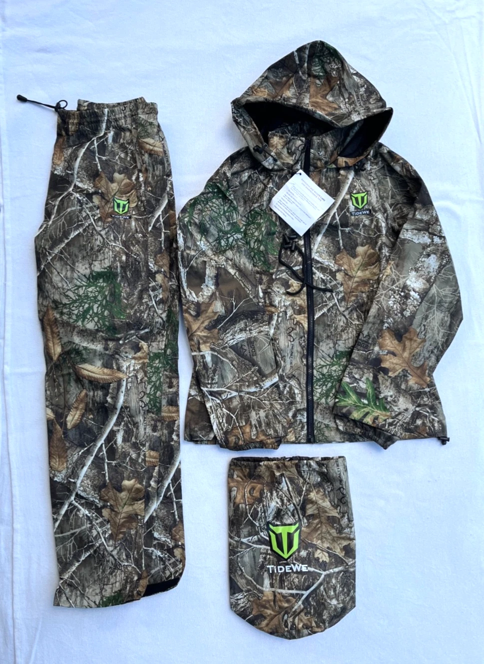 TideWe Waterproof Rain Suit Real Tree Edge Camouflage 2Pc Junior Sz M