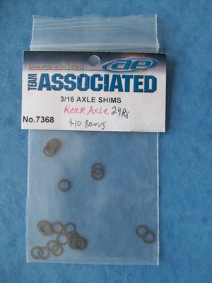 TEAM ASSOCIATED 7368 3/16 AXLE SHIMS 24 PCS ASC7368 OPEN PACKAGE 10 PCS EXTRA