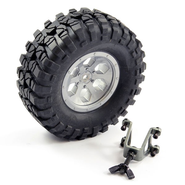 FTX Outback Spare Tyre Mount & Tyre/Wheel (Grey)