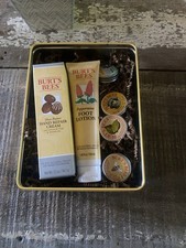 Burt's Bees Set Tin Cream Hand Salve Lip Balm Peppermint Res-Q Lemon Repair Foot