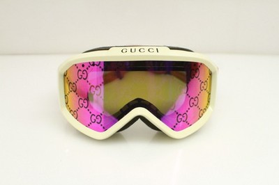 GUCCI スノーゴーグル ホワイト kids Gucci Ski Goggles GG logo multicolor adjustable strap | eBay