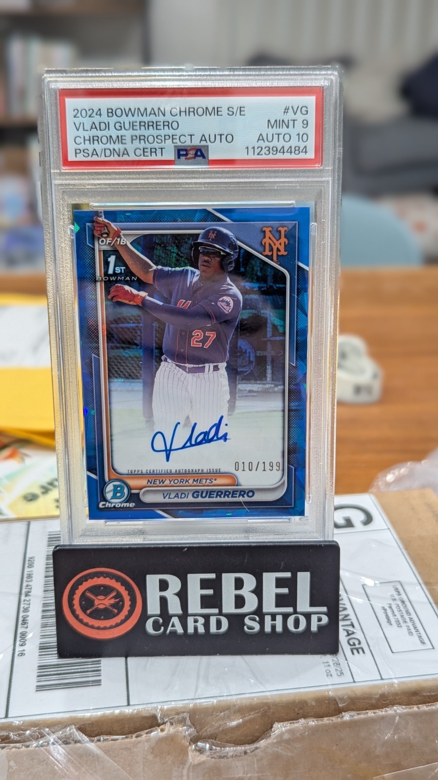 Vladi Guerrero Sapphire Auto #/199 🔥 2024 Bowman 1st Chrome Sapphire PSA 9