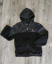 Air Jordan Therma-Fit Hoodie Full Zip Youth Large Black/gray EUC