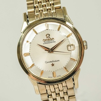 Vintage 1962 *NEAR MINT* OMEGA Constellation Cal.561 Auto Pie-Pan Gold 34mm Mens