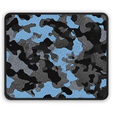 Blue Grey Camo Gaming Mouse Pad  Tactical Camouflage Desk Mat