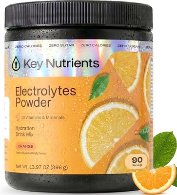 KEY NUTRIENTS Multivitamin Electrolytes Powder No Sugar - Tangy Orange Electroly