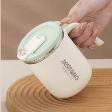 304 Stainless Steel Mug With Lid Double Wall Drinking Cup Portable Coffee Cup