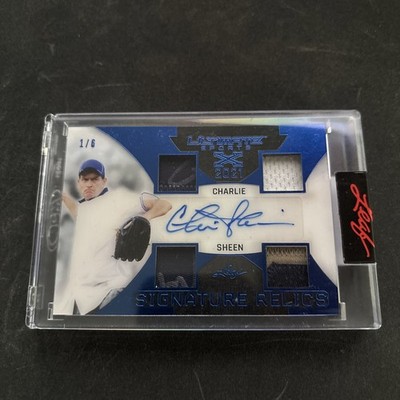 2021 Leaf Ultimate Sports Charlie Sheen Quad Patch Auto Signature Relics /6