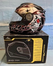 Scorpion EXO 700 Crack Head Black White Helmet Size Small DOT Snell Approved