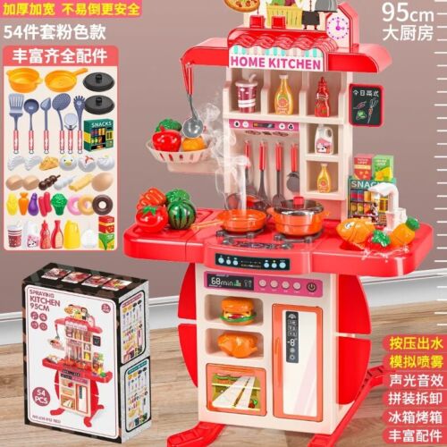 Kitchen Toys for Girls Big Size Real Steam Working Mini Kitchen Play Set Cooking - Picture 3 of 17