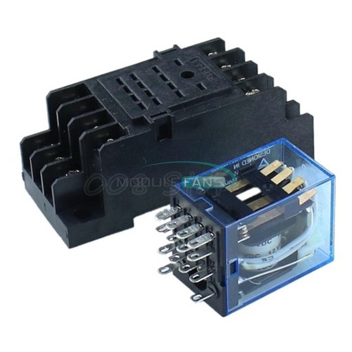MY4NJ 12V/24V/110V/220V Coil Power Relay DIN Rail Mounted Base 14 Pin 4PDT FC - Picture 2 of 30